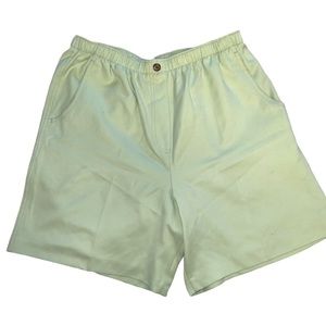 Alia Petites Size 12P Shorts Green Elastic Waist band Womens